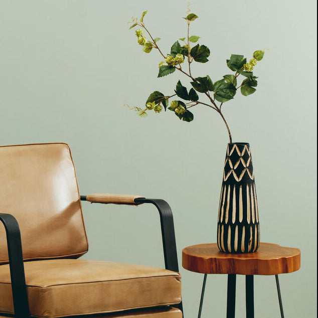 Arlo Small Engraved Wooden Vase