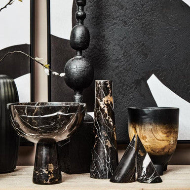 Arlo Small Wooden Black Ombre Planter