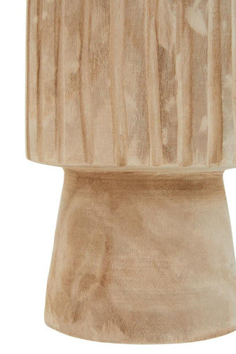 Arlo Engraved Wooden Natural Rustic Vase
