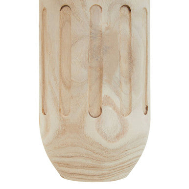Arlo Natural Engraved Wooden Vase