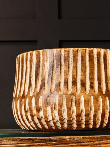Arlo Large Brown & Natural Wooden Planter