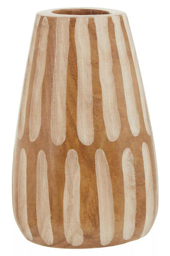 Arlo Small Brown & Natural Wooden Vase