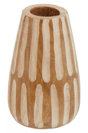 Arlo Small Brown & Natural Wooden Vase