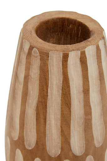 Arlo Small Brown & Natural Wooden Vase