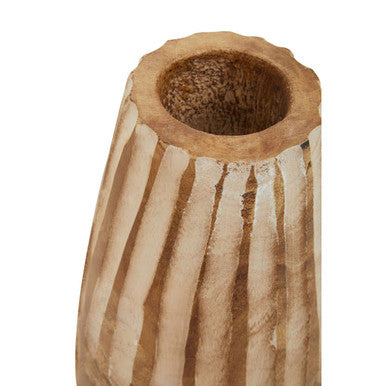 Arlo Large Wooden Engraved Vase