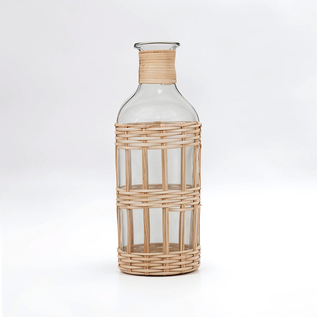 Kuta Natural Cane & Glass Large Vase