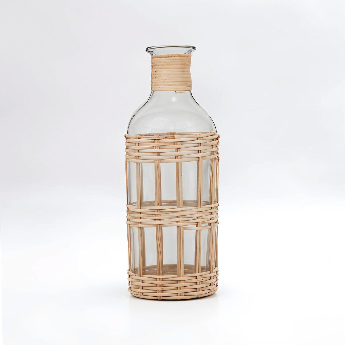Kuta Natural Cane & Glass Large Vase