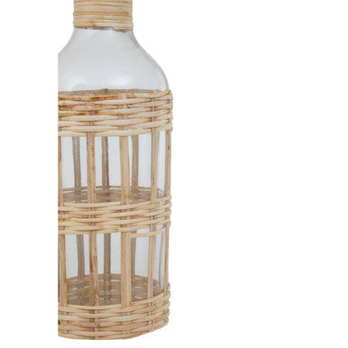 Kuta Natural Cane & Glass Large Vase