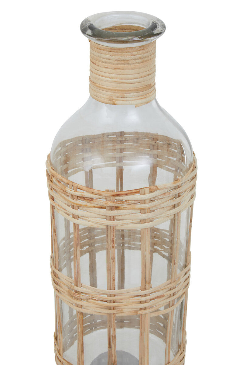 Kuta Natural Cane & Glass Large Vase