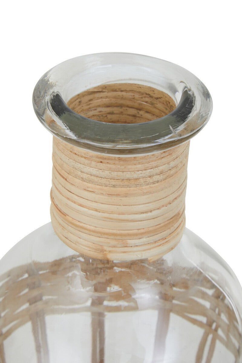Kuta Natural Cane & Glass Large Vase
