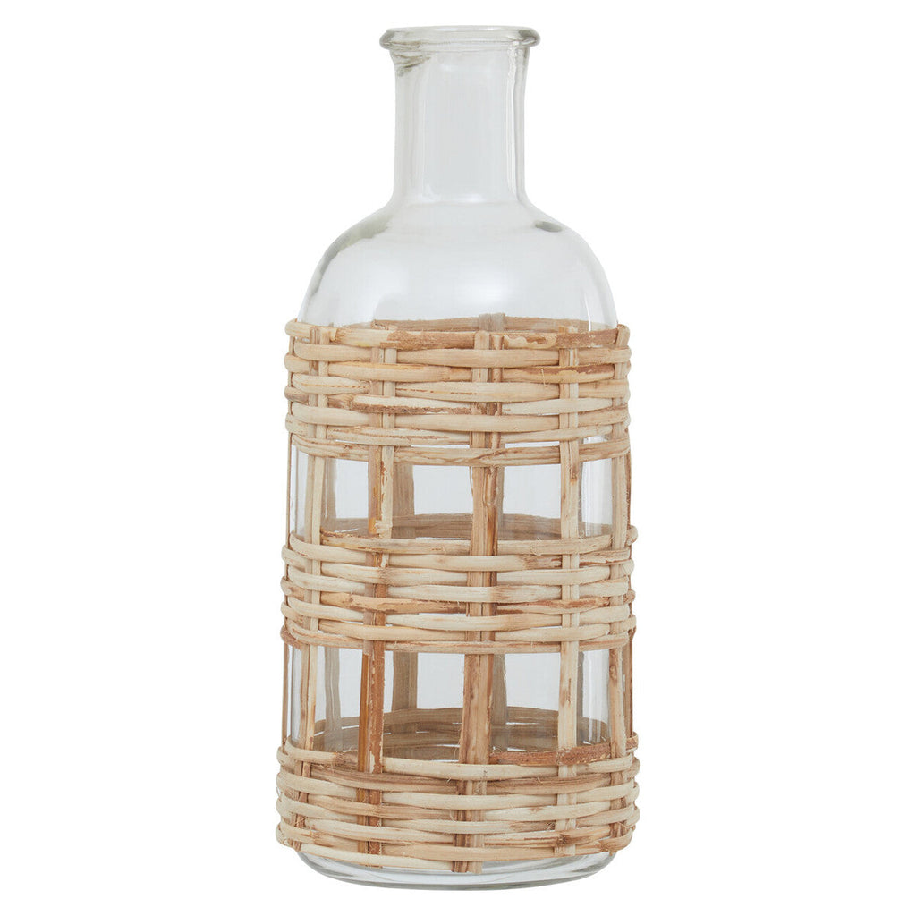 Kuta Natural Cane & Glass Small Vase
