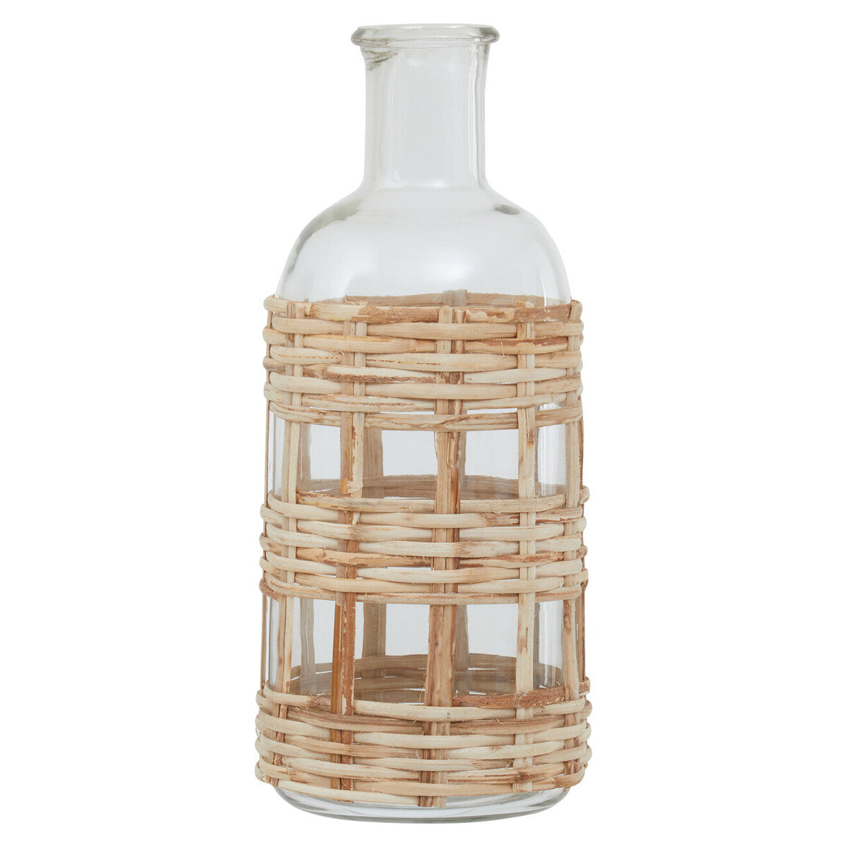 Kuta Natural Cane & Glass Small Vase