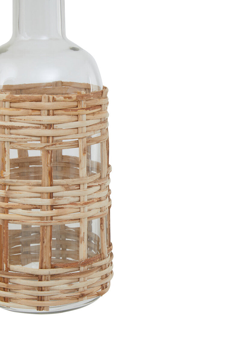 Kuta Natural Cane & Glass Small Vase
