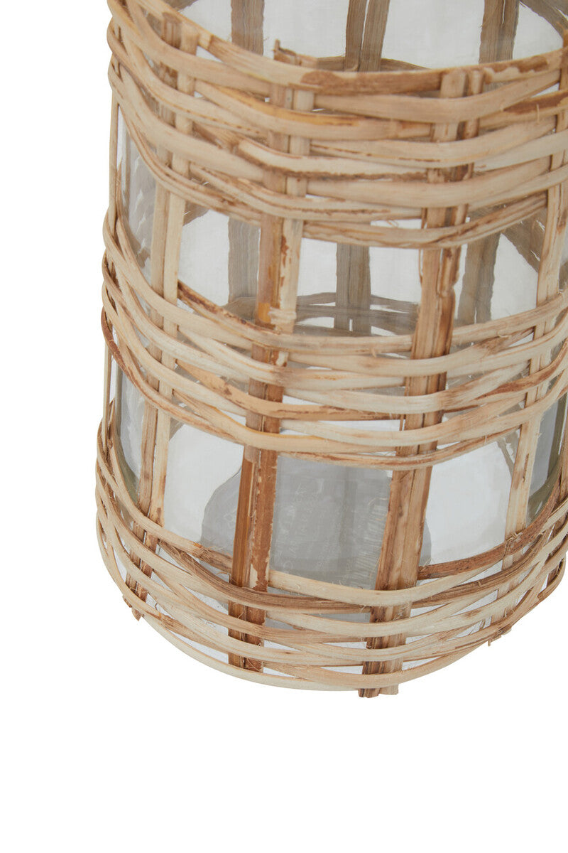 Kuta Natural Cane & Glass Small Vase