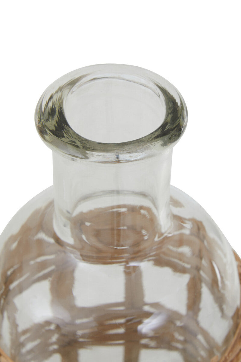 Kuta Natural Cane & Glass Small Vase