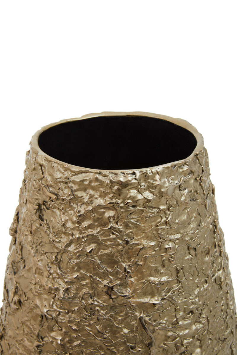 Akola Large Gold Textured Metal Vase