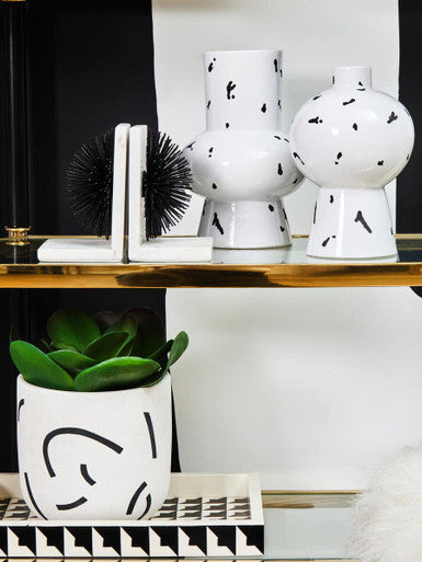 Tundra White & Black Small Vase