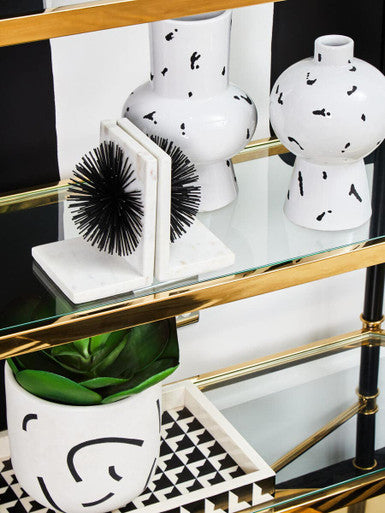 Tundra White & Black Small Vase