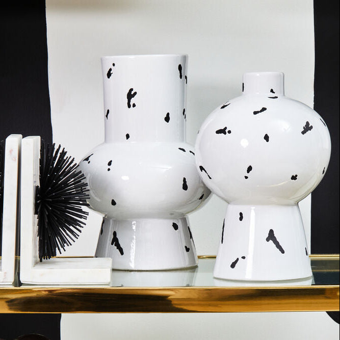 Tundra White & Black Large Vase