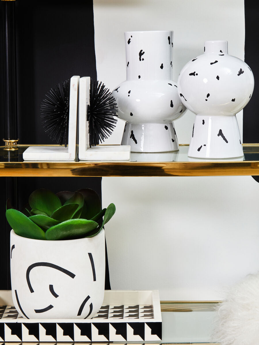 Tundra White & Black Small Vase