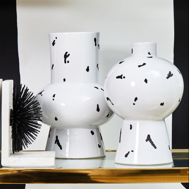 Tundra White & Black Small Vase