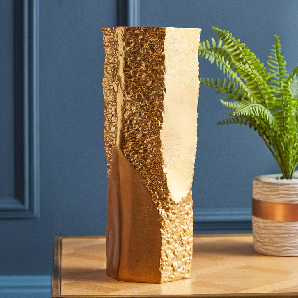 Dante Small Gold Textured Vase