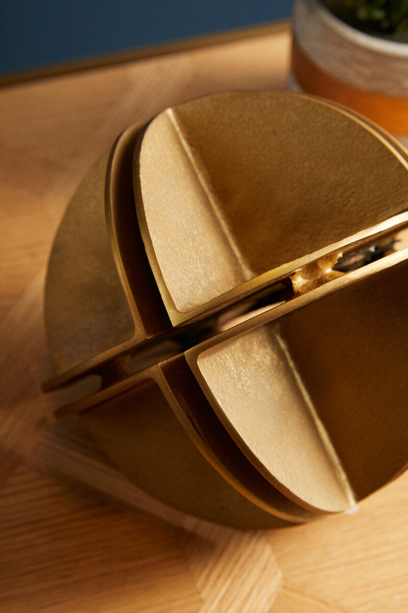 Prato Brass Segmented Spherical Sculpture