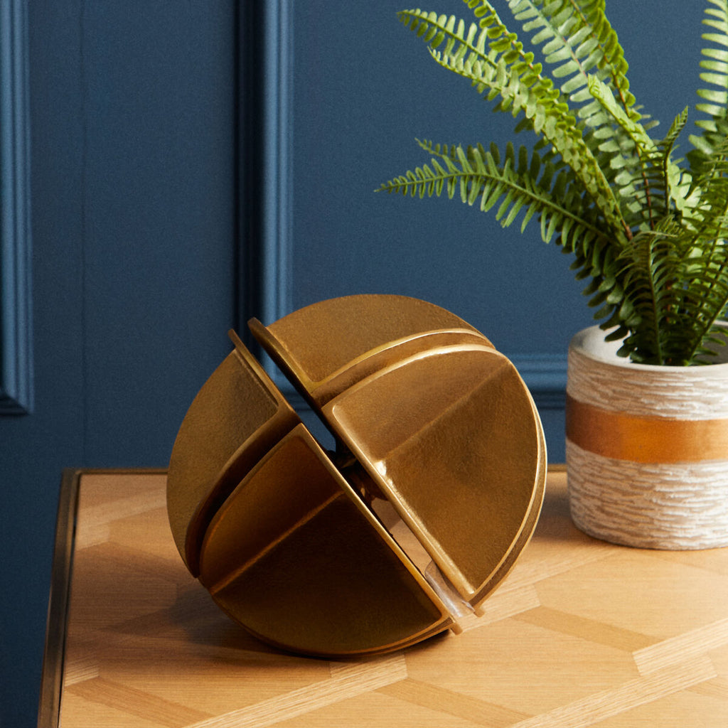 Prato Brass Segmented Spherical Sculpture
