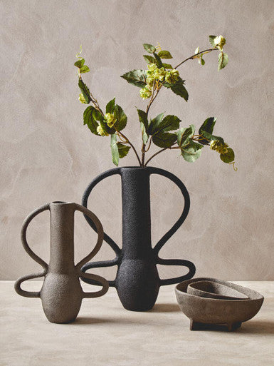 Deriva Large Textured Black Vase