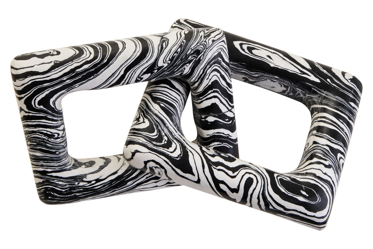 Helsa Black & White Marble Two Link Chain