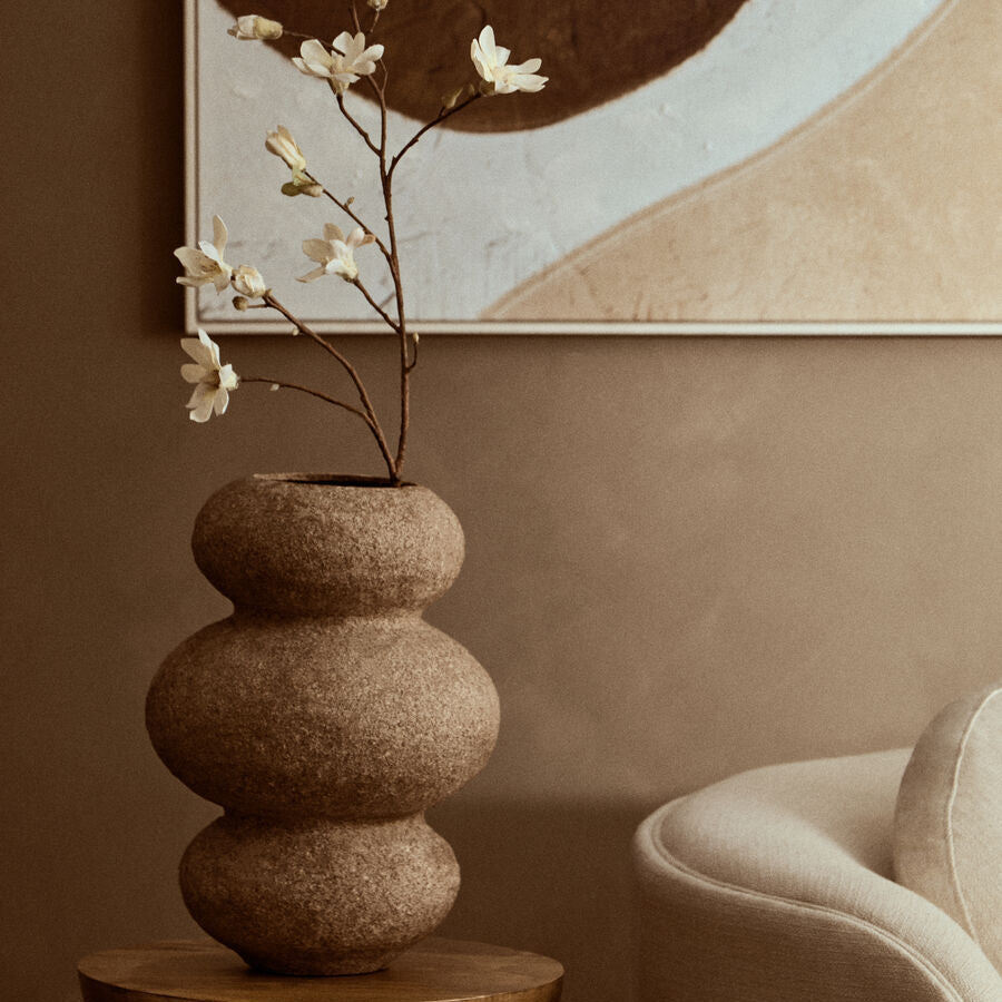 Sanai Cotton Mache & Coco Shell Bubble Vase