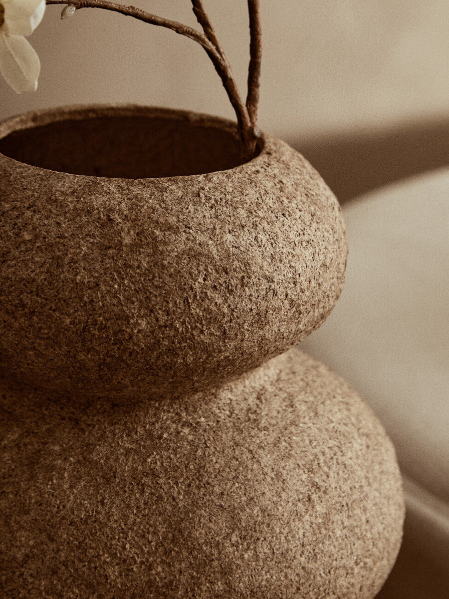 Sanai Cotton Mache & Coco Shell Bubble Vase