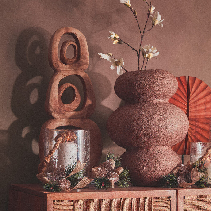 Sanai Cotton Mache & Coco Shell Bubble Vase