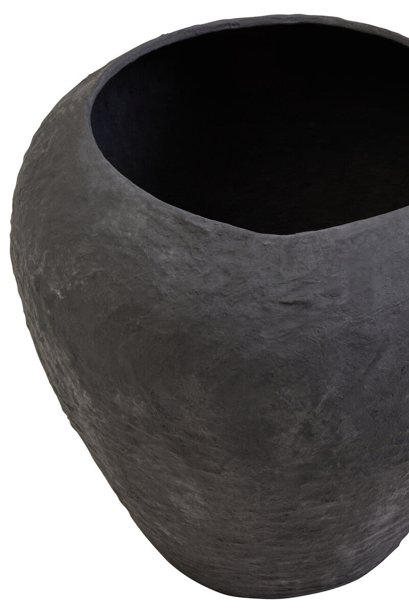 Sanai Cotton Mache Large Black Planter