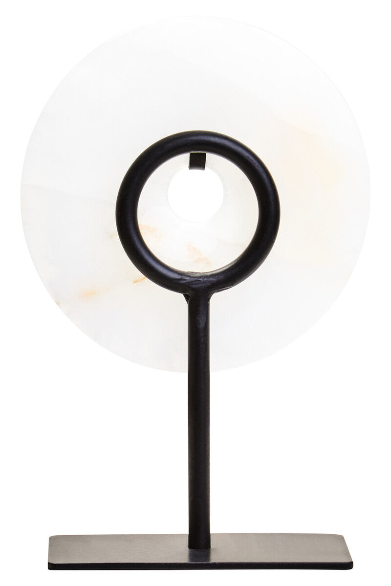 Oleena Extra Small Round Dia 15Cm Onyx Disc Sculpture