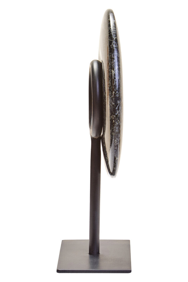 Salmo Extra Small Black Marble Round Dia 15Cm Disc Sculpture