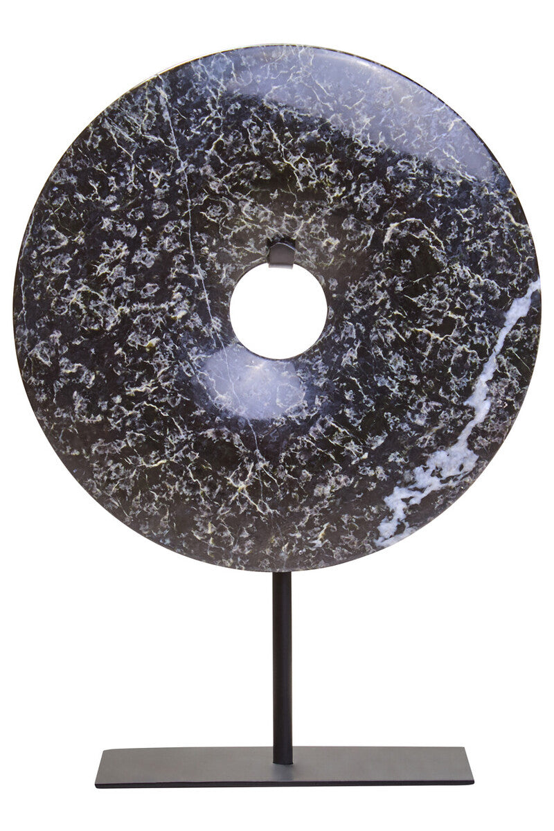 Salmo Extra Small Black Marble Round Dia 15Cm Disc Sculpture