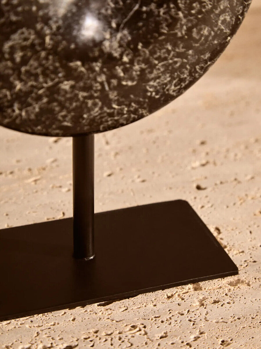 Salmo Extra Small Black Marble Round Dia 15Cm Disc Sculpture