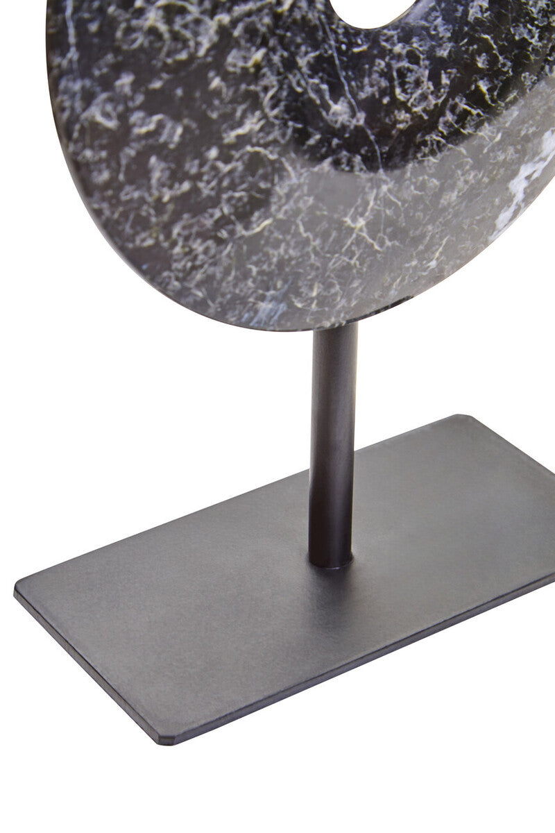 Salmo Extra Small Black Marble Round Dia 15Cm Disc Sculpture