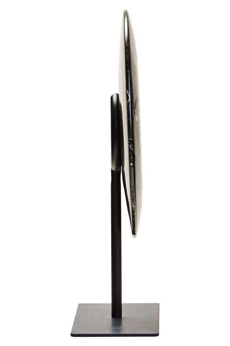 Salmo Small Black Marble Round Dia 20Cm Disc Sculpture