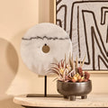 Zoro Medium Round Dia 25Cm White Marble Disc Sculpture