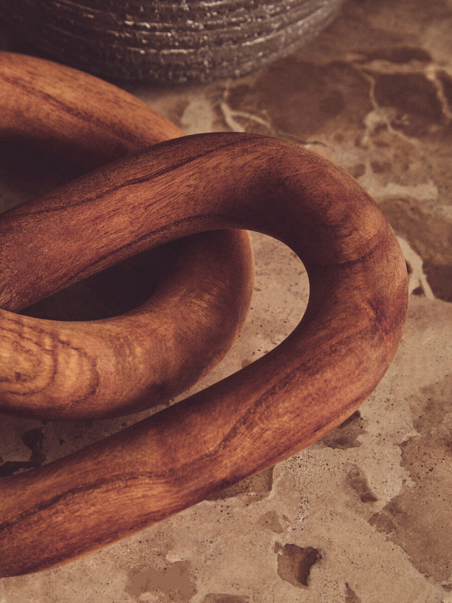 Cato Brown Wood 2 Link Chain Decor
