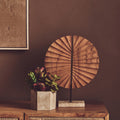 Westo Natural Wood Sculpture With Travertine Base
