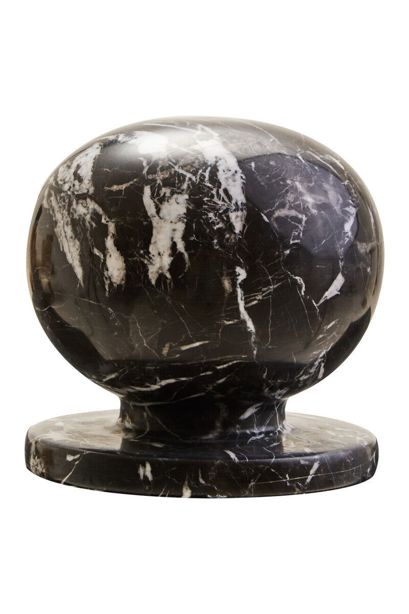 Zoro Black & White Veined Marble Ball Sculpture