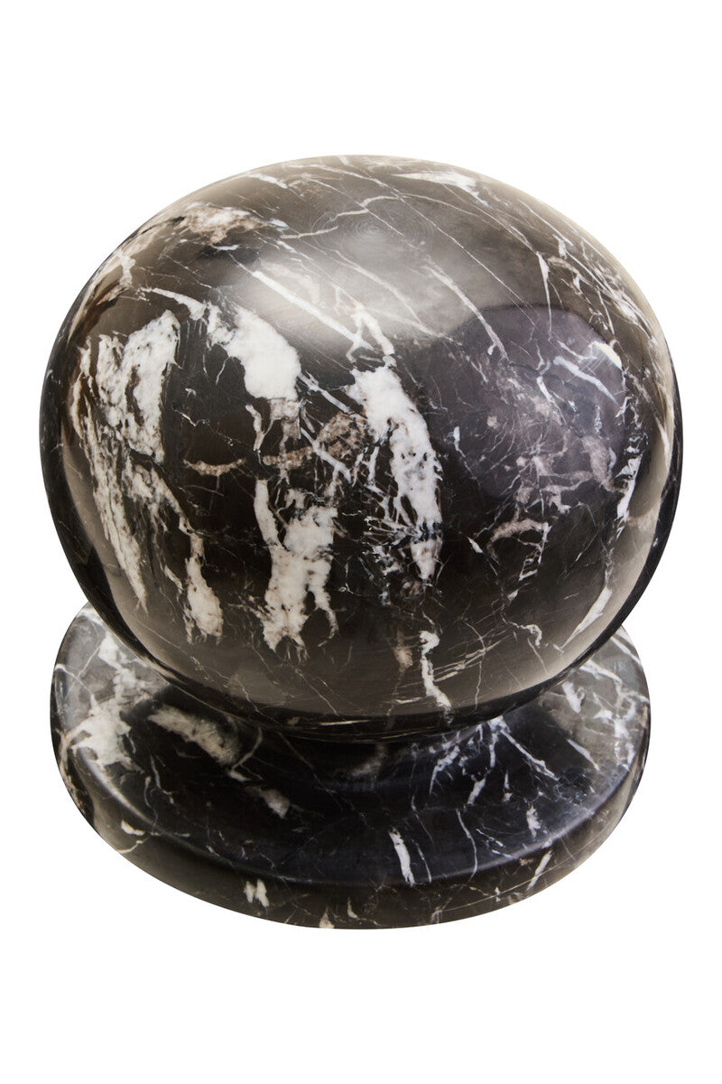 Zoro Black & White Veined Marble Ball Sculpture