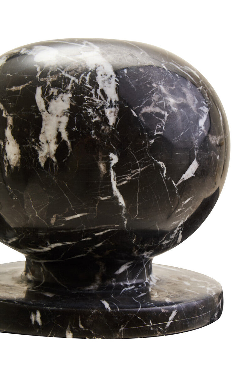 Zoro Black & White Veined Marble Ball Sculpture