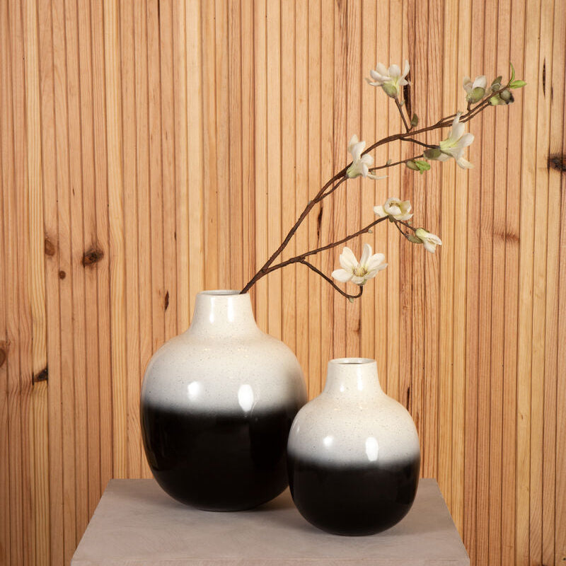 Ramus Small Black & White Ombre Vase