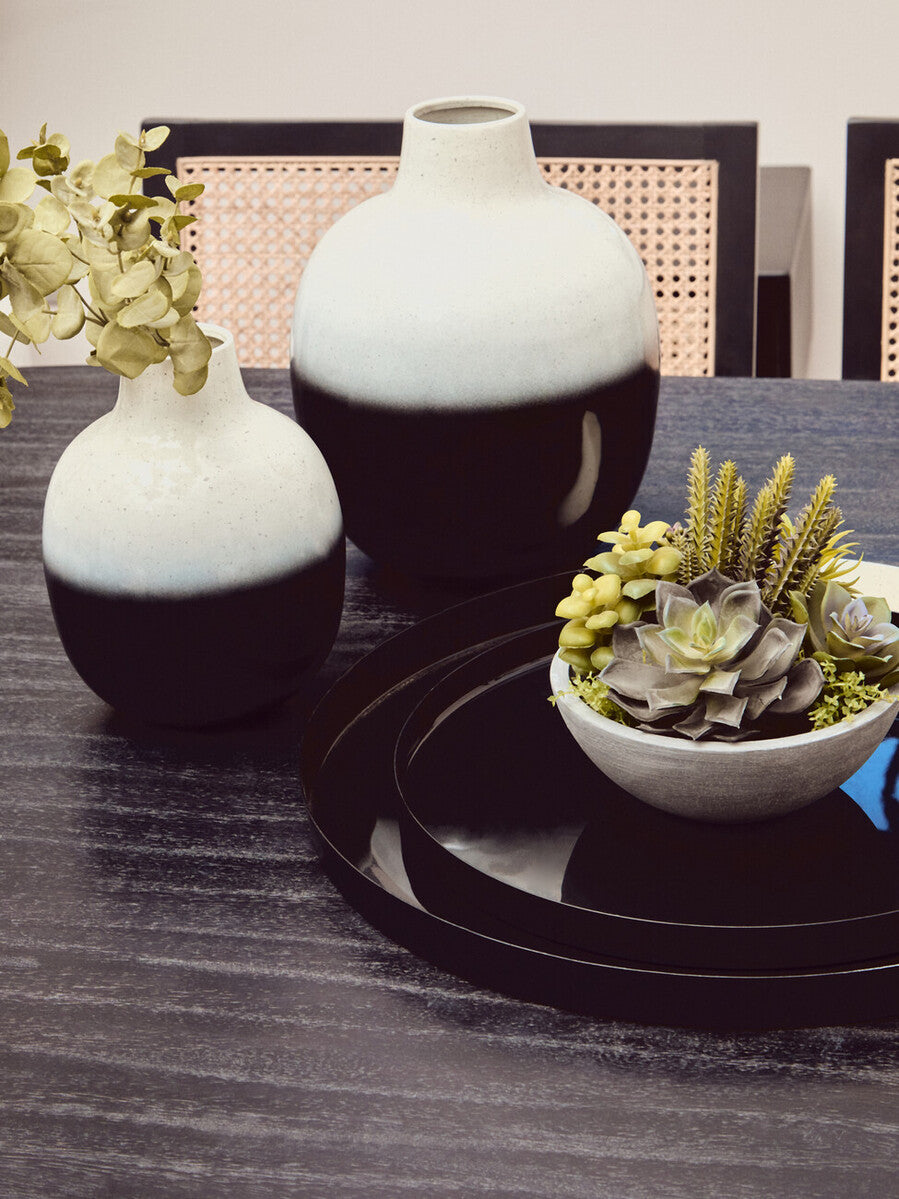 Ramus Large Black & White Ombre Vase