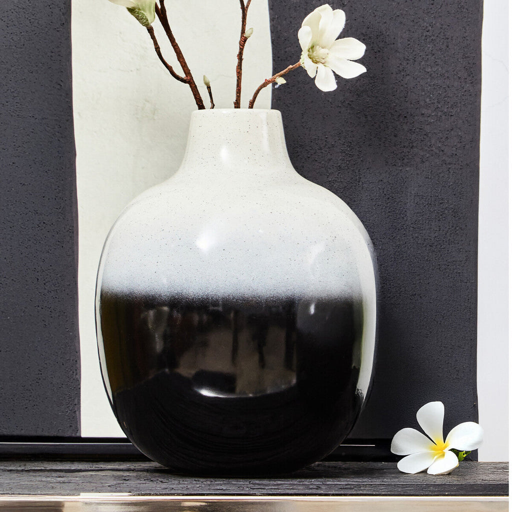 Ramus Large Black & White Ombre Vase