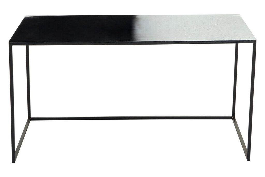 Three Piece Black & White Ombre Coffee Table Set With Slim Metal Frame, Ramus